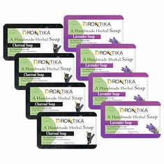 Handmade Lavender and Charcoal Soap (Pack of 8)